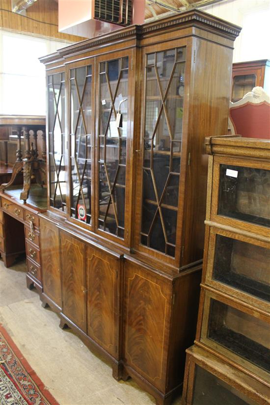 Small mahogany breakfront bookcase